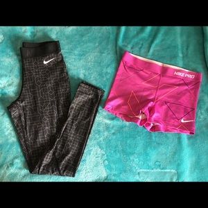 Nike Pro Leggings and Shorts